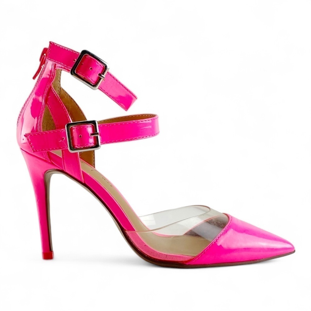 WILD PAIR Womens Pink Transparent Sides Daymian Pointed Toe Stiletto Pumps 6M​